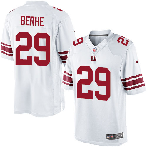 Men's Limited Nat Berhe Nike Jersey White Road - #29 NFL New York Giants